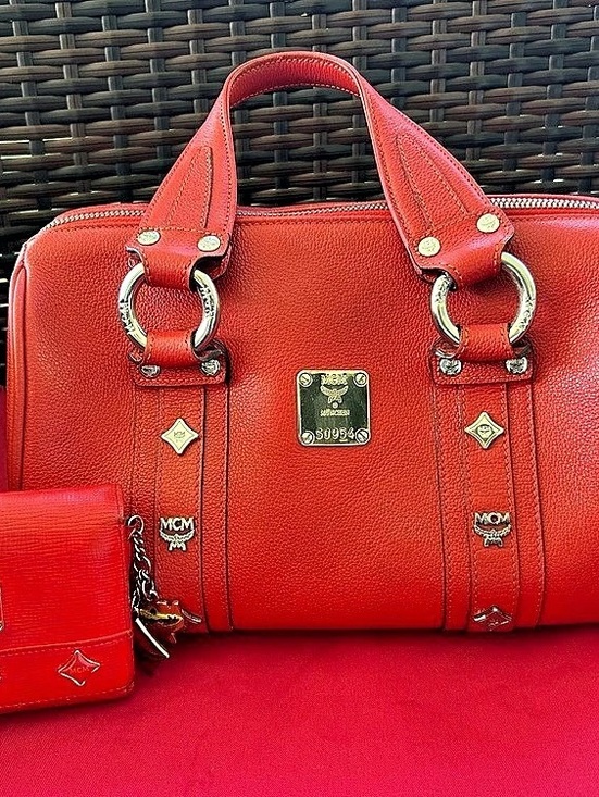 MCM Handbags - MCM Red Satchel with Matching Wallet
